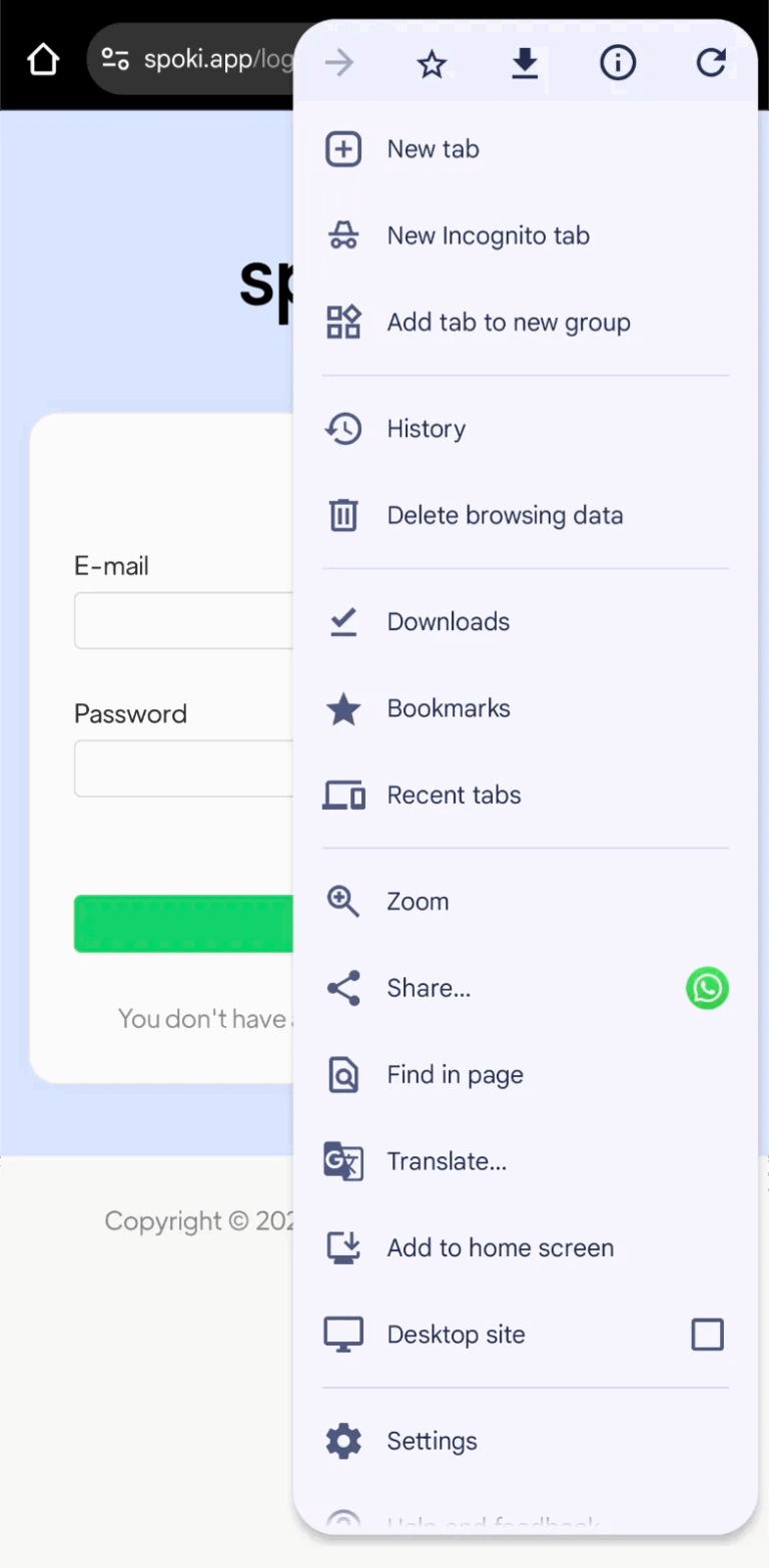 Spoki en tu smartphone: aplicación web y notificaciones - Supporto Spoki
