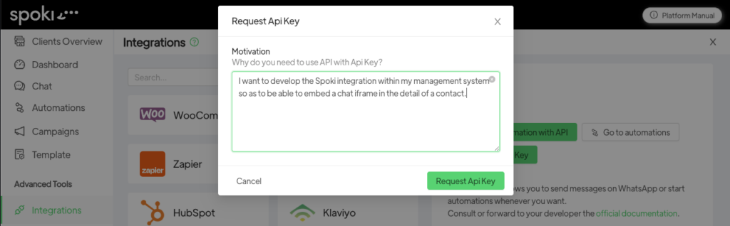 request api key request api key