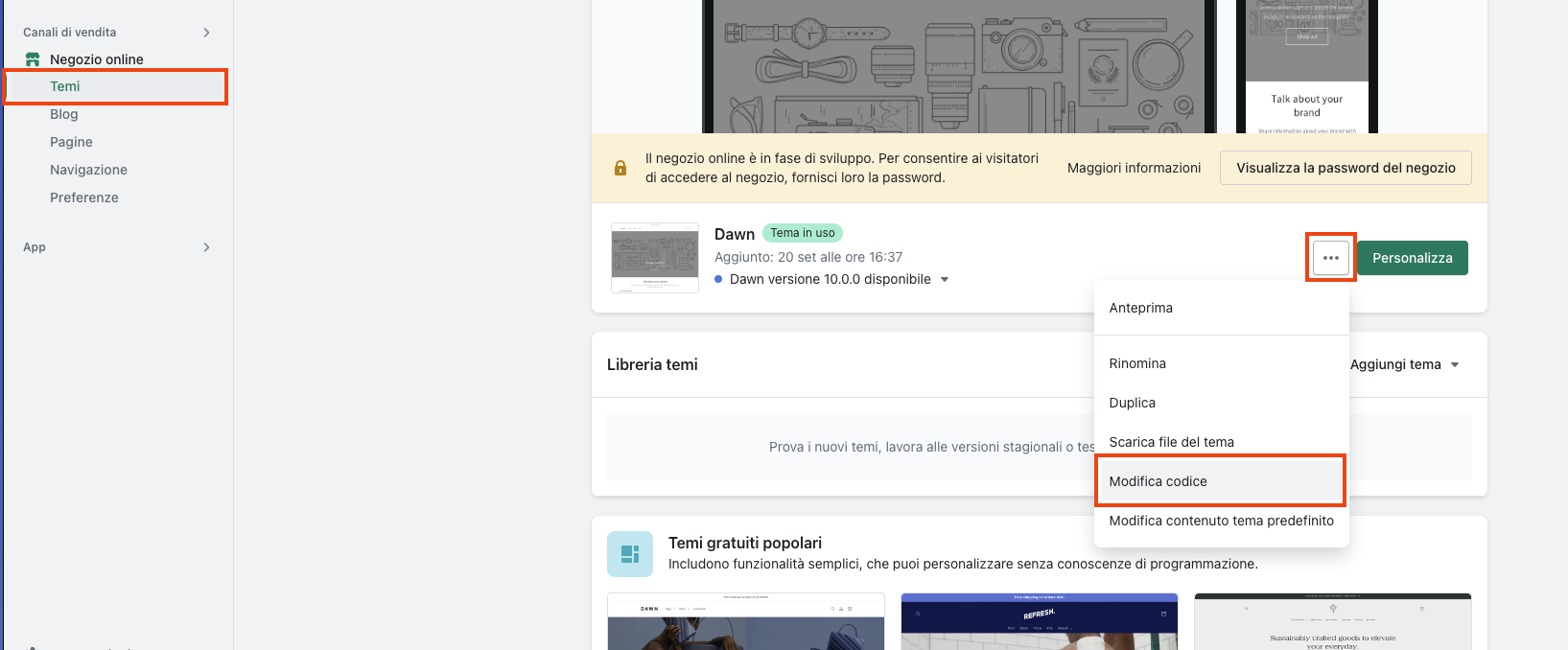 Insert Chat Button on Shopify - Supporto Spoki