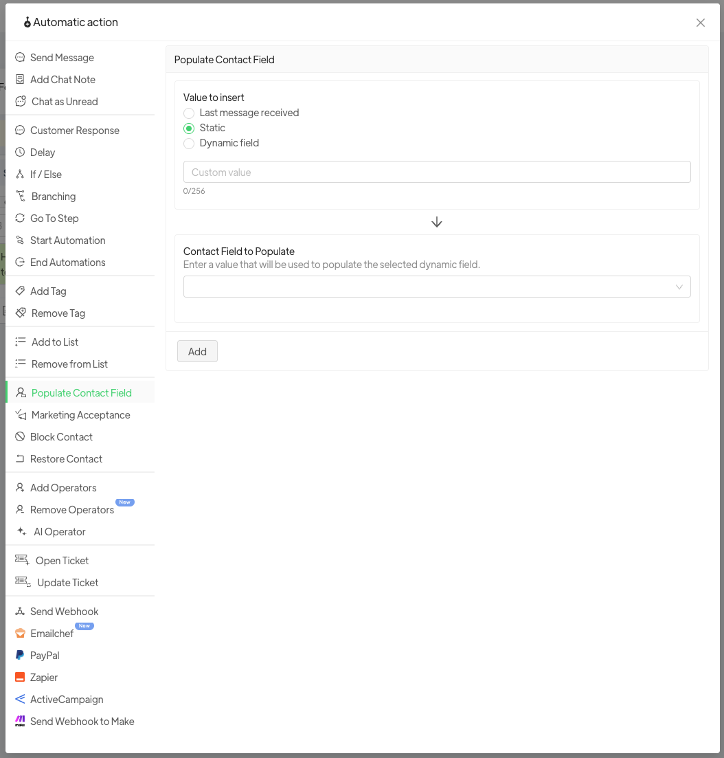 How to send the content of a message to an external webhook - Supporto ...
