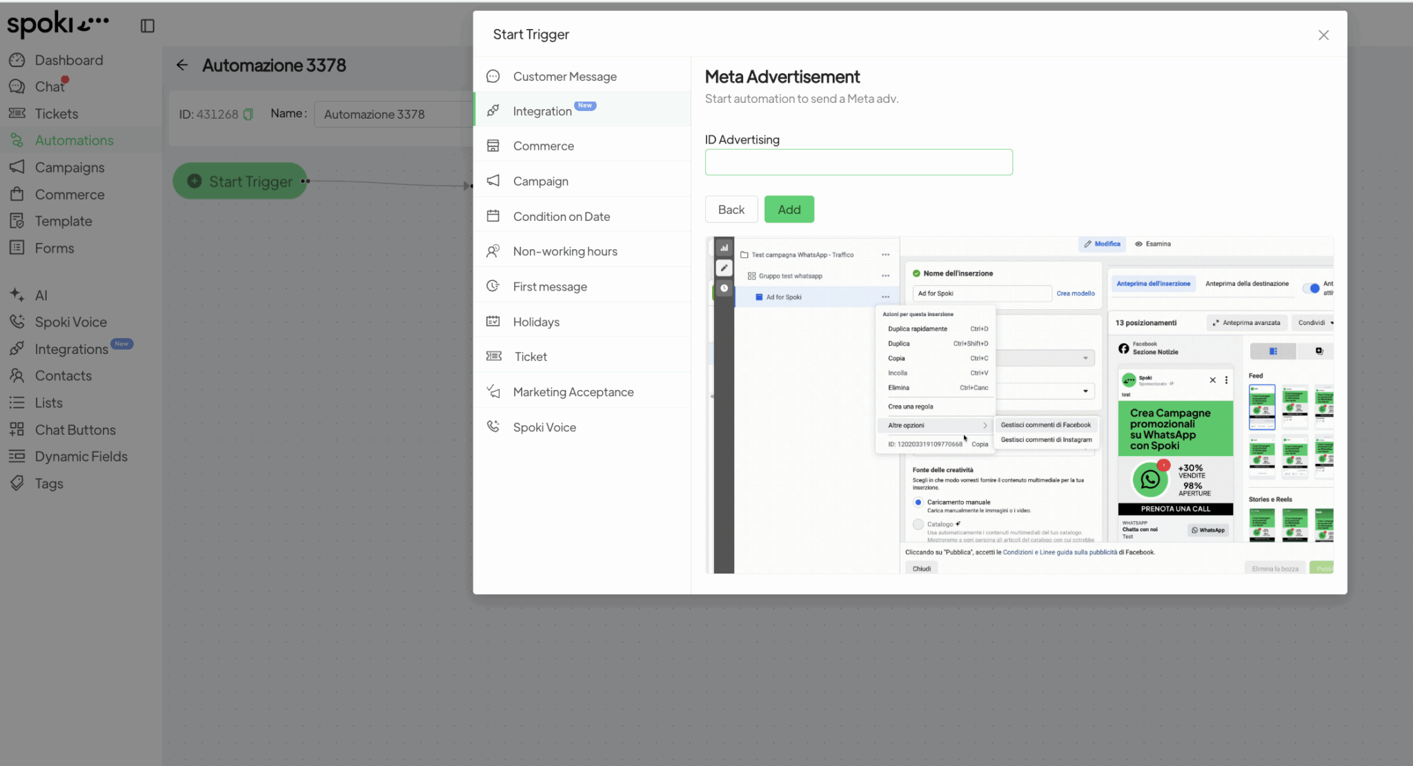 Integrating Spoki with Meta Listings - Supporto Spoki