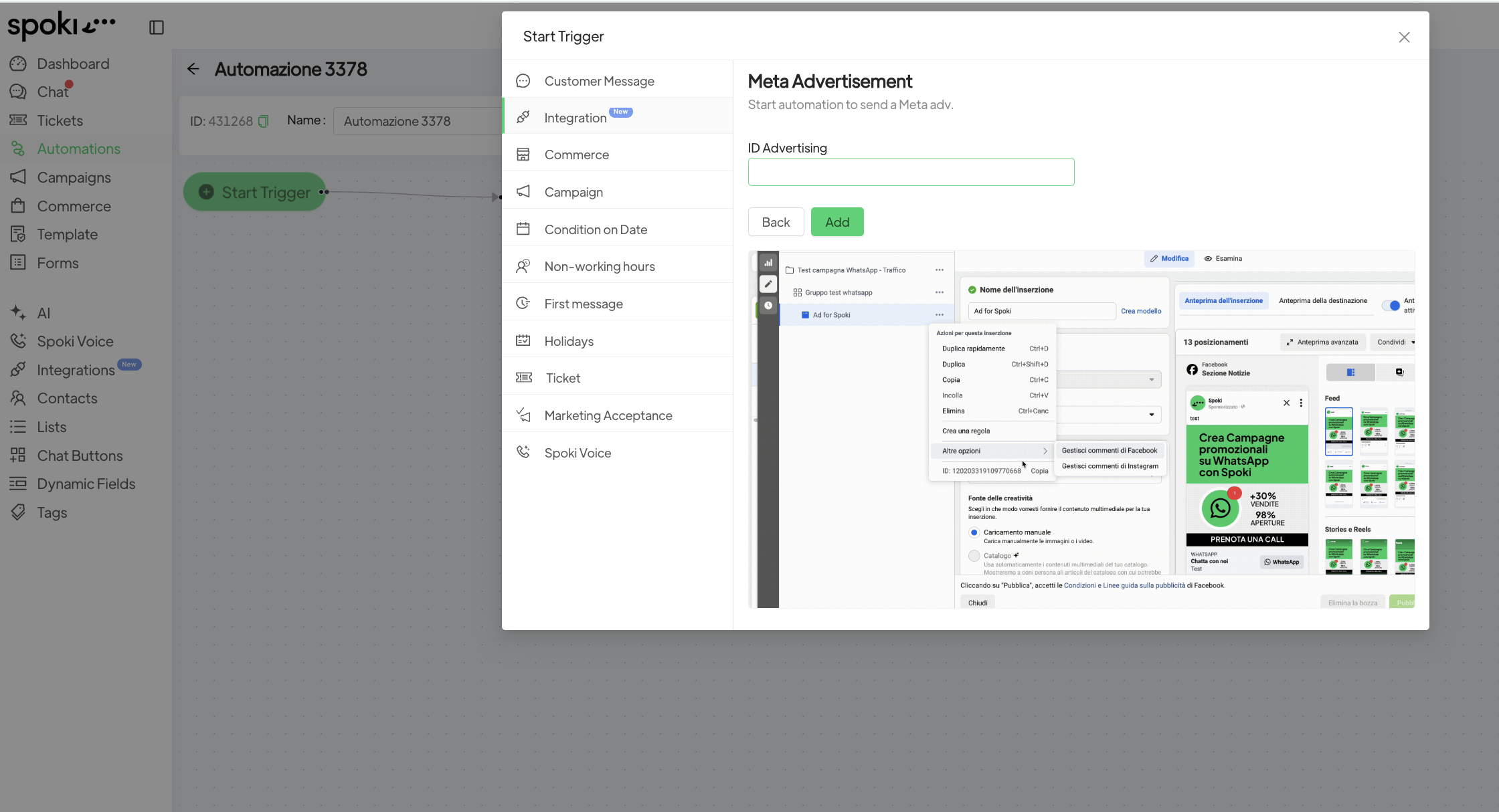 Integrating Spoki with Meta Listings - Supporto Spoki