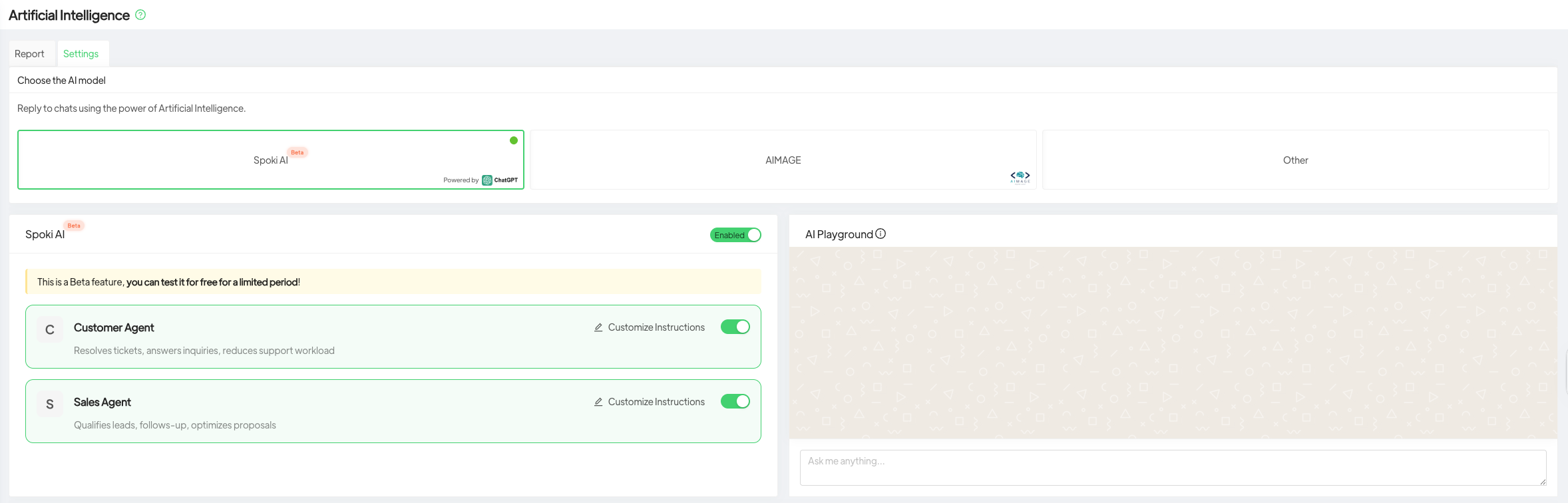 Come istruire l'intelligenza artificiale (AI) su Spoki - Supporto Spoki